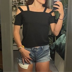 Unique Strappy Black Top
